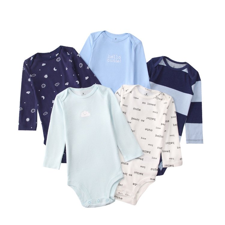 Pajamas Kids Fun Cartoon Design Cotton Newborn Baby Romper Long Sleeve Latest Design High Quality Baby Rompers Wholesale