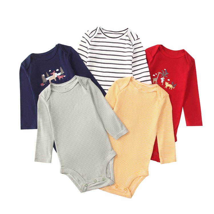 Pajamas Kids Fun Cartoon Design Cotton Newborn Baby Romper Long Sleeve Latest Design High Quality Baby Rompers Wholesale