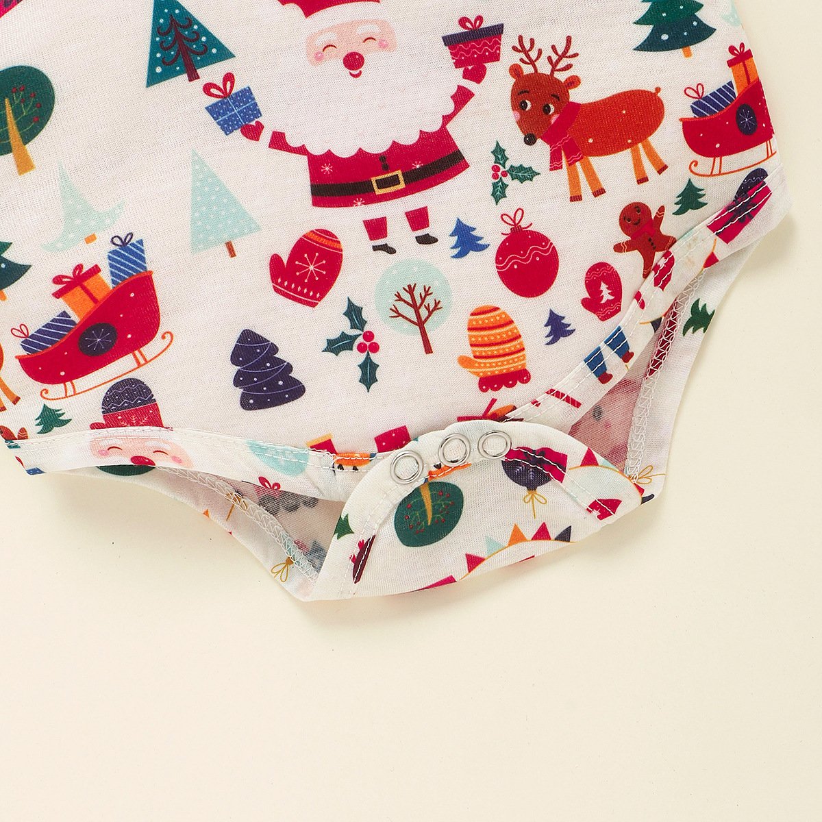 Christmas Autumn and Winter Baby Set Santa Claus Printed Shirt Baby Boys 1st Christmas Suit Clothes Romper