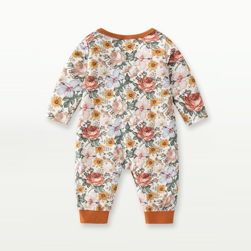 manufacturers supplies custom boutique bamboo printed designer girl flower baby romper newborn ropa de bebe clothes 6995