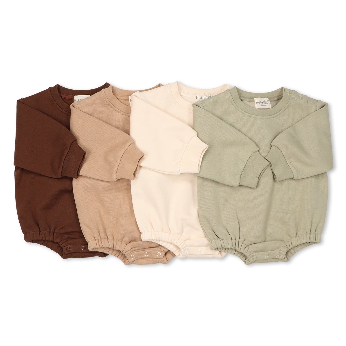 Wholesale OEM/ODM Solid Color French Terry Gots Certified Newborn Baby Clothes Organic Cotton Boy Long Sleeve Baby Romper