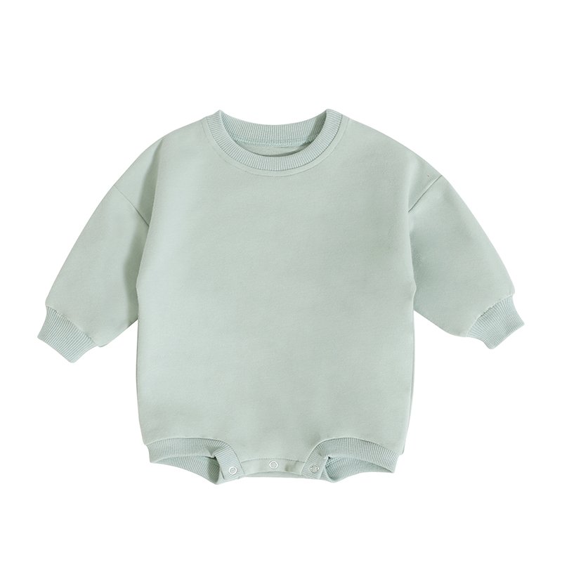 Wholesale Baby Girls Long Sleeve Clothes Solid Color Jumpers Organic French Terry Baby Rompers