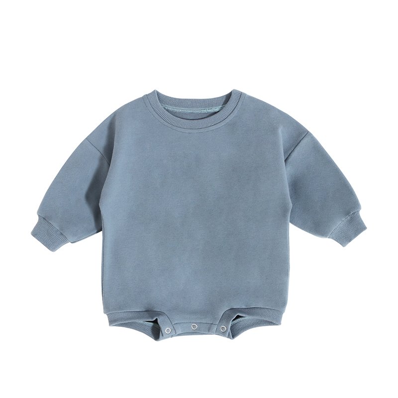 Wholesale Baby Girls Long Sleeve Clothes Solid Color Jumpers Organic French Terry Baby Rompers