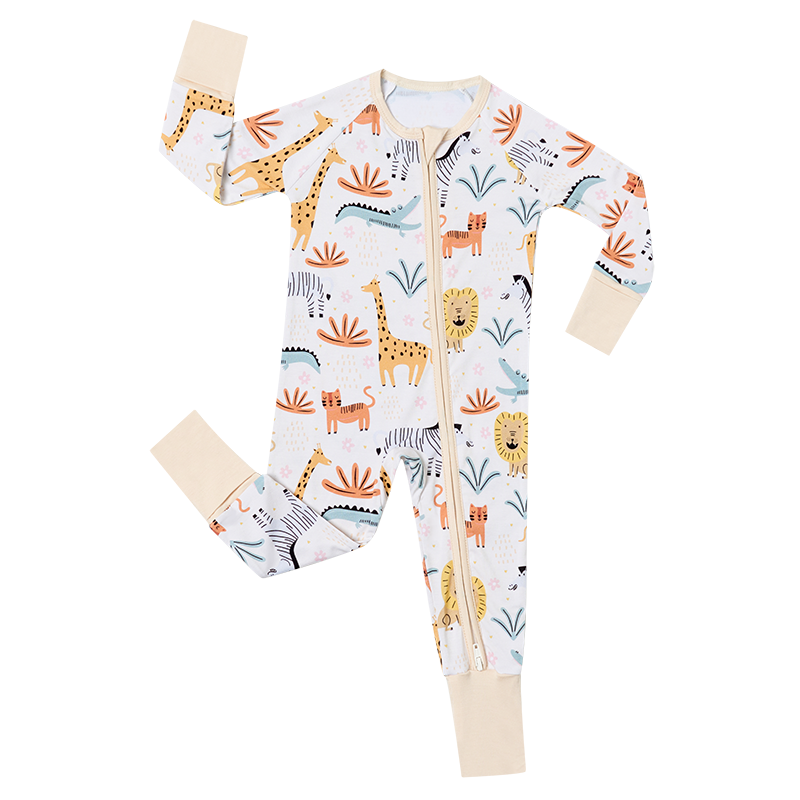 Custom Bamboo Children Toddler Clothes Zip Baby Rompers Pajamas Sleeper Jumpsuit Sleepwear Clothing For Baby