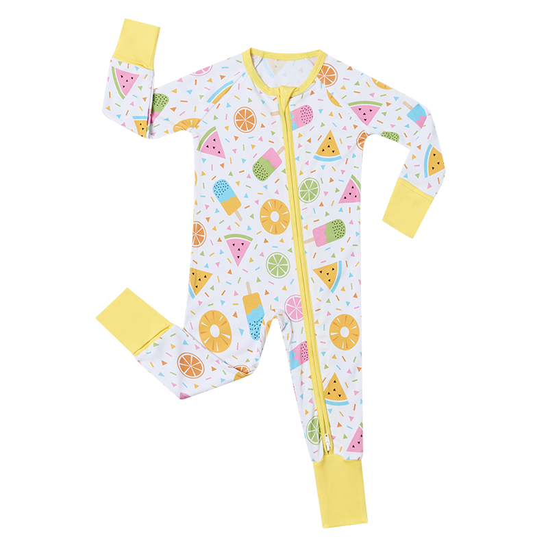 Custom Bamboo Children Toddler Clothes Zip Baby Rompers Pajamas Sleeper Jumpsuit Sleepwear Clothing For Baby