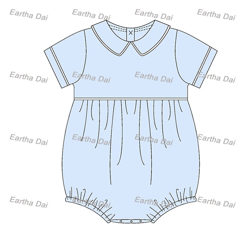 monogram cotton christmas romper baby Red Collared Boy Bubble peter pan collar romper sets kids outfits