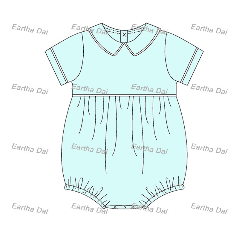 monogram cotton christmas romper baby Red Collared Boy Bubble peter pan collar romper sets kids outfits