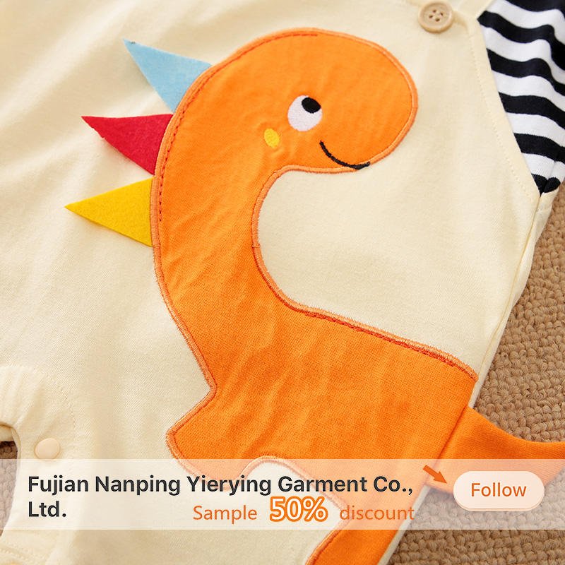 Wholesale Newborn Baby Onesie 100% Cotton Dinosaur Cartoon Short Sleeve Baby Romper