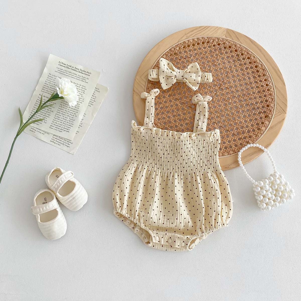 Summer Girl Bow Strap Romper Fashion Flower Newborn Sleeveless Clothes Cotton Baby Romper