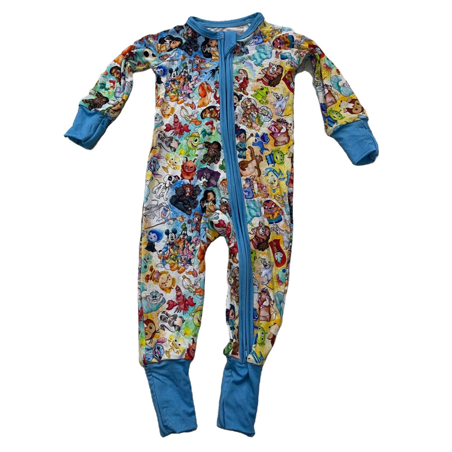 No Moq Ready To Ship High Quality Bamboo Fiber Pajamas Zip Baby Romper Breathable Baby Clothes Cute
