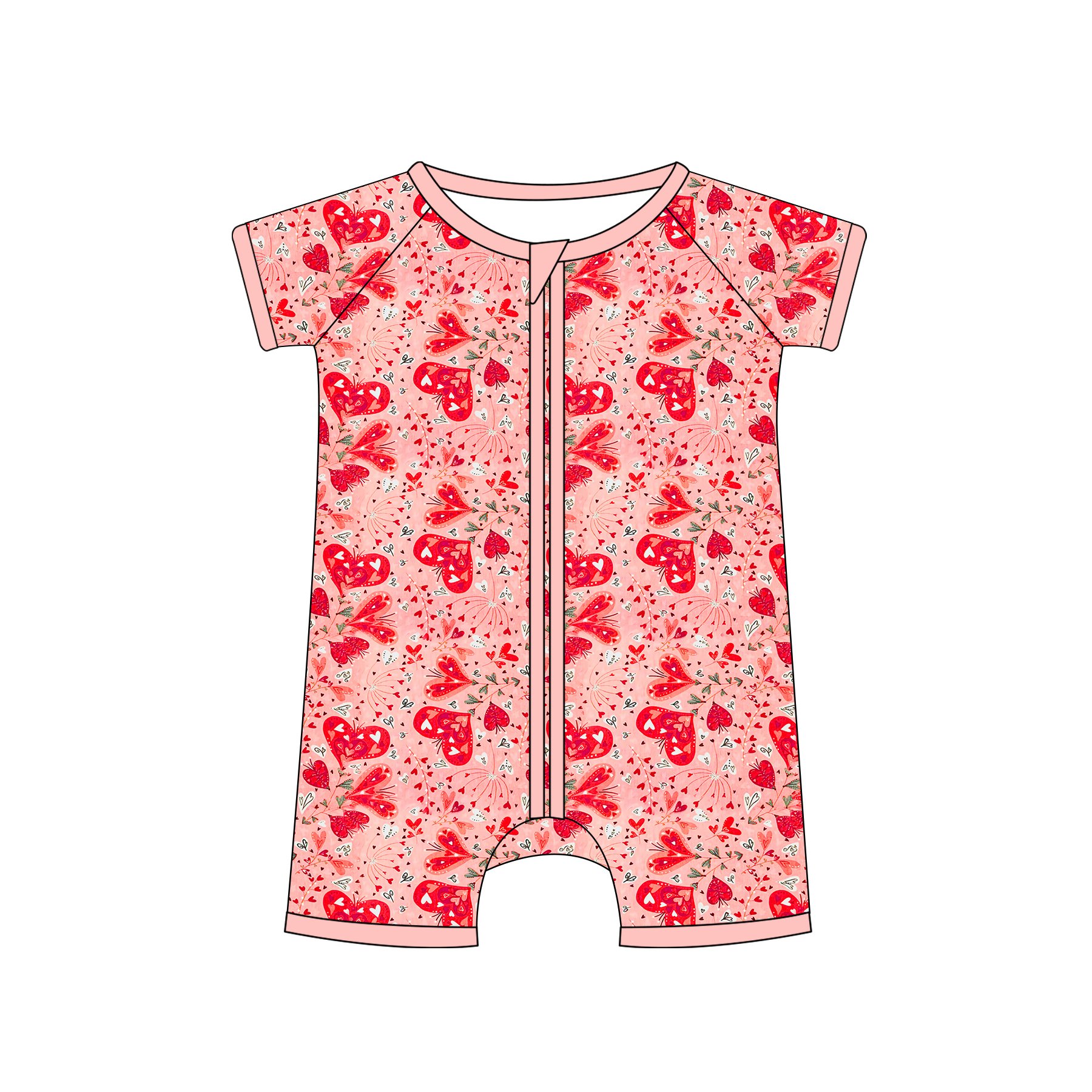 Custom Print 95% Bamboo Viscose 5% Spandex Short Sleeve Baby Shorties Flower Print Girl Baby Romper