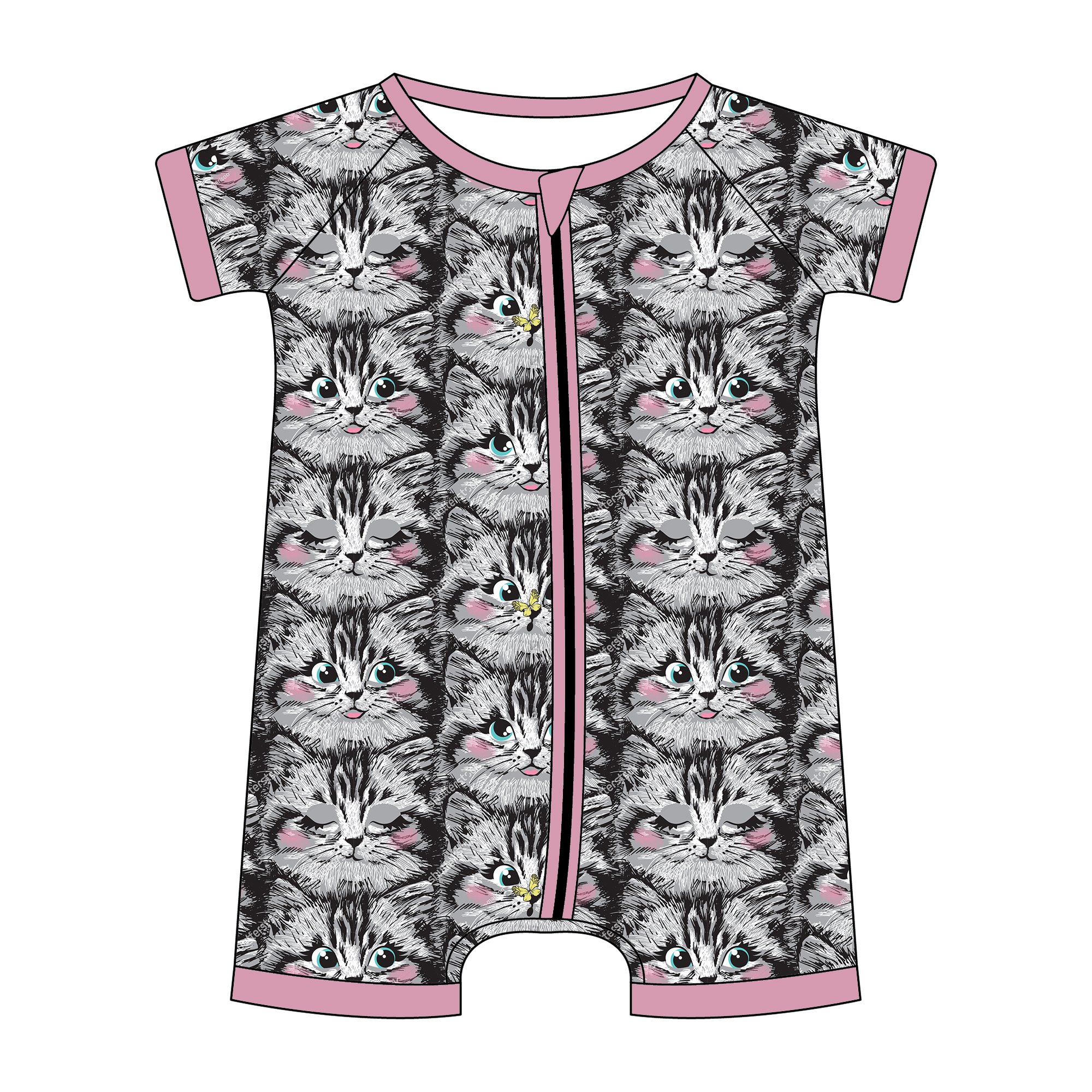 Custom Bamboo Baby Romper Viscose Jumpsuit Pjs Toddler Zippy Romper Pajamas