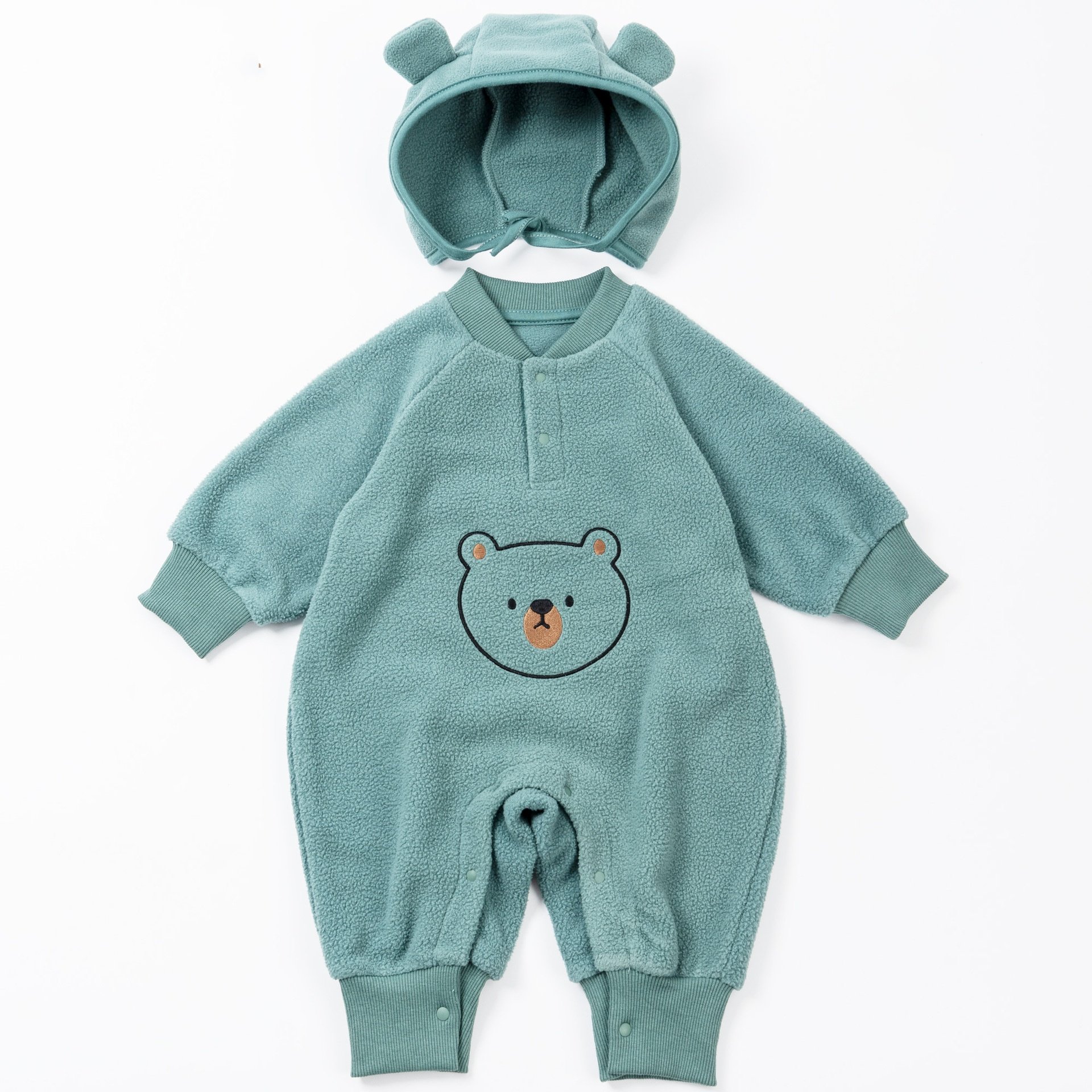 Fall Little Bear Baby Newborn Romper Hat Buttons Baby Two Piece Set Clothing 4 Styles Long Sleeves Lovely Pajamas Baby