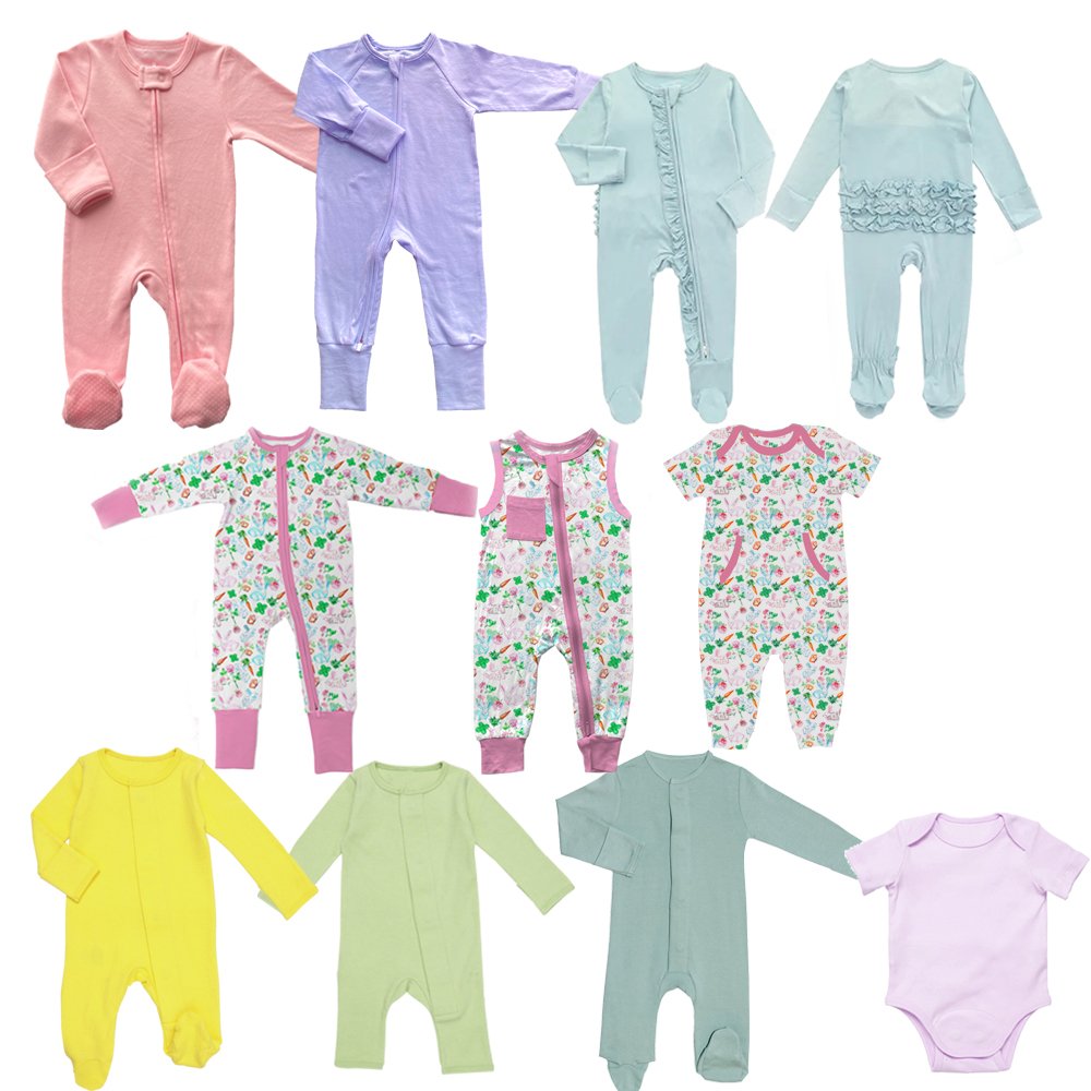 Custom logo winter new born baby clothes 100% combed cotton long sleeve cotton baby bodysuit snaps crotch blank baby rompers