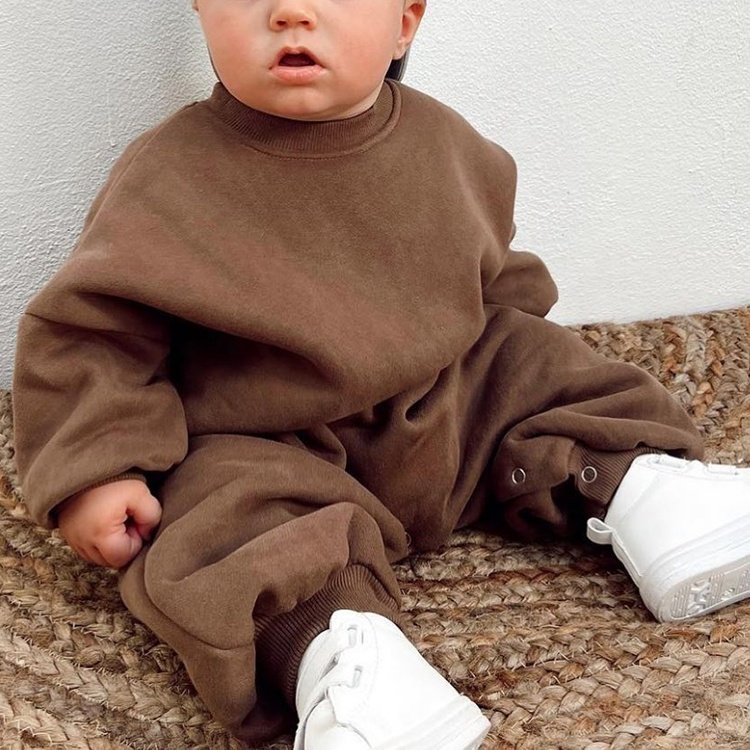 Winter Unisex Knitted Baby Clothes Customized Size Button Fly Full Sleeve Newborn Jumpsuit Baby Rompers
