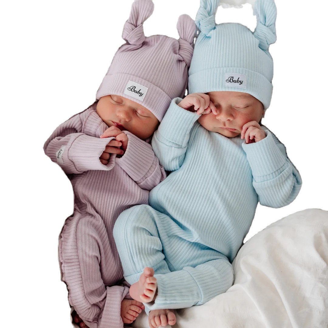 High Quality Newborn Baby Jumpsuits 0-24 Months Bamboo Baby Clothes Long Sleeve Pajamas Ribbed Double Zipper Baby Romper