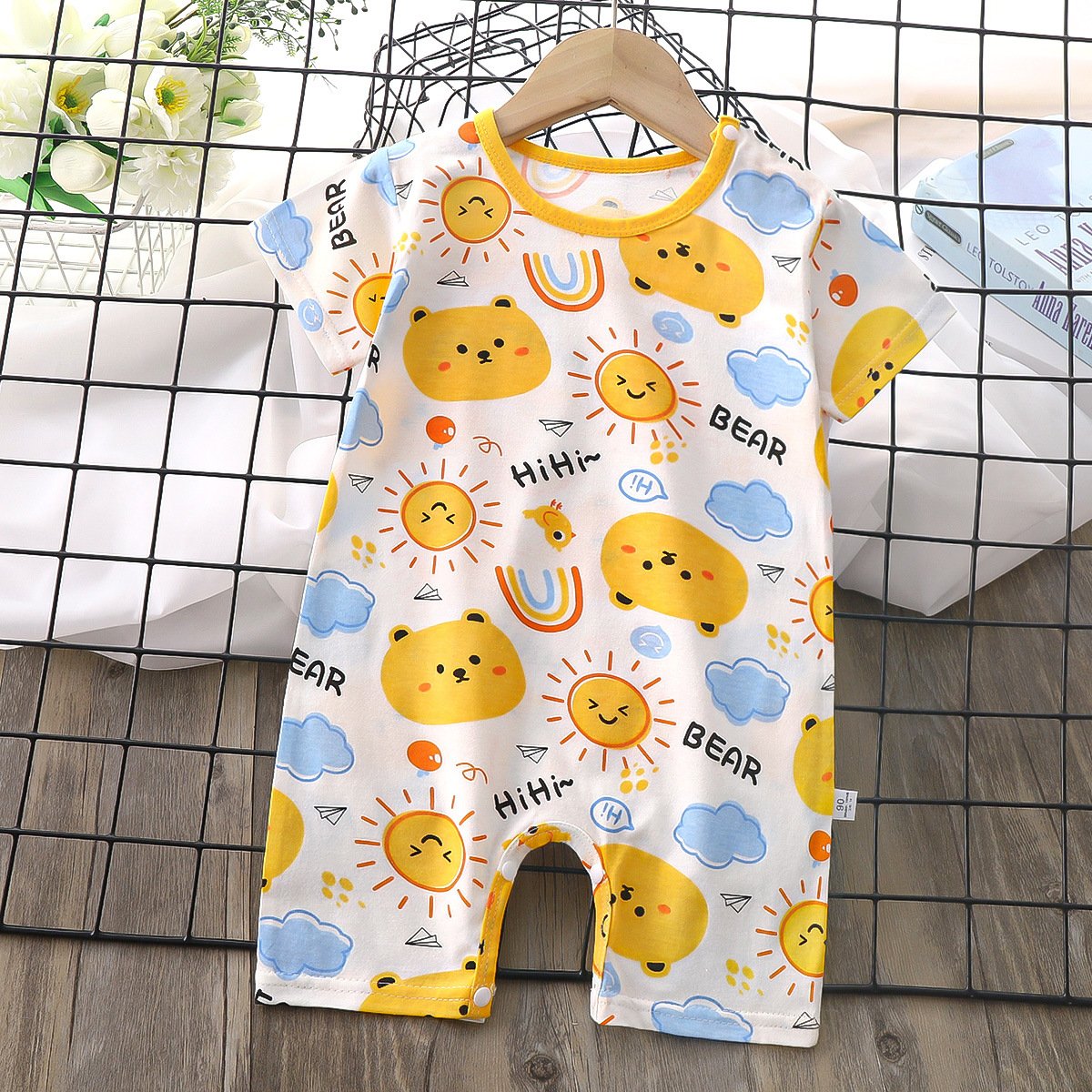 Summer Infant Creeper Baby Cotton Thin Short Sleeve Children's Bodysuit