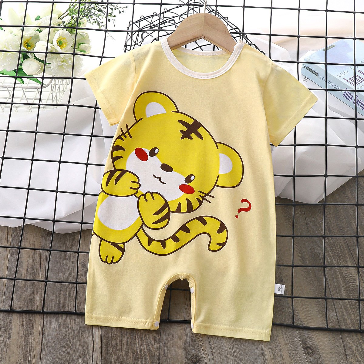 Summer Infant Creeper Baby Cotton Thin Short Sleeve Children's Bodysuit