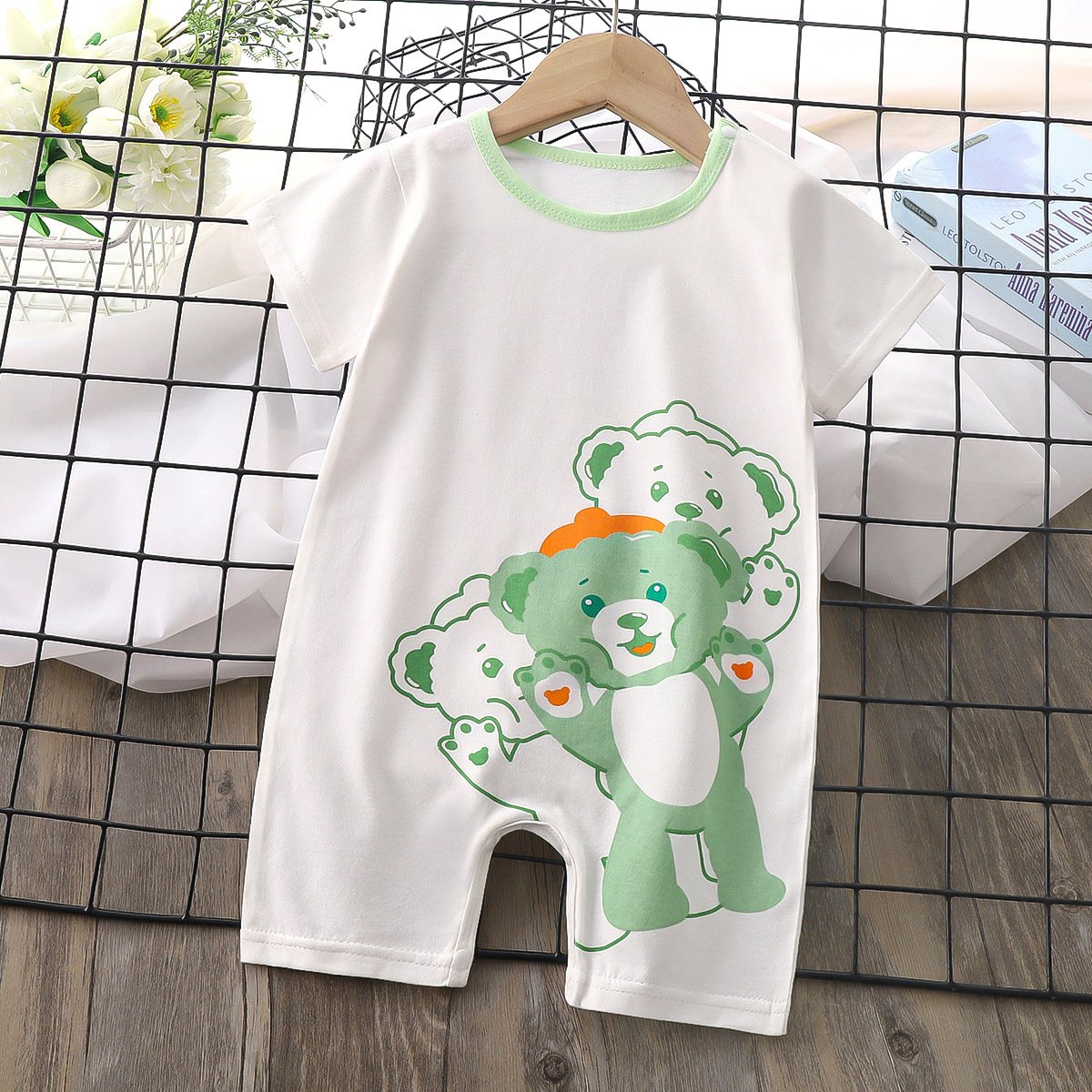 Summer Infant Creeper Baby Cotton Thin Short Sleeve Children's Bodysuit