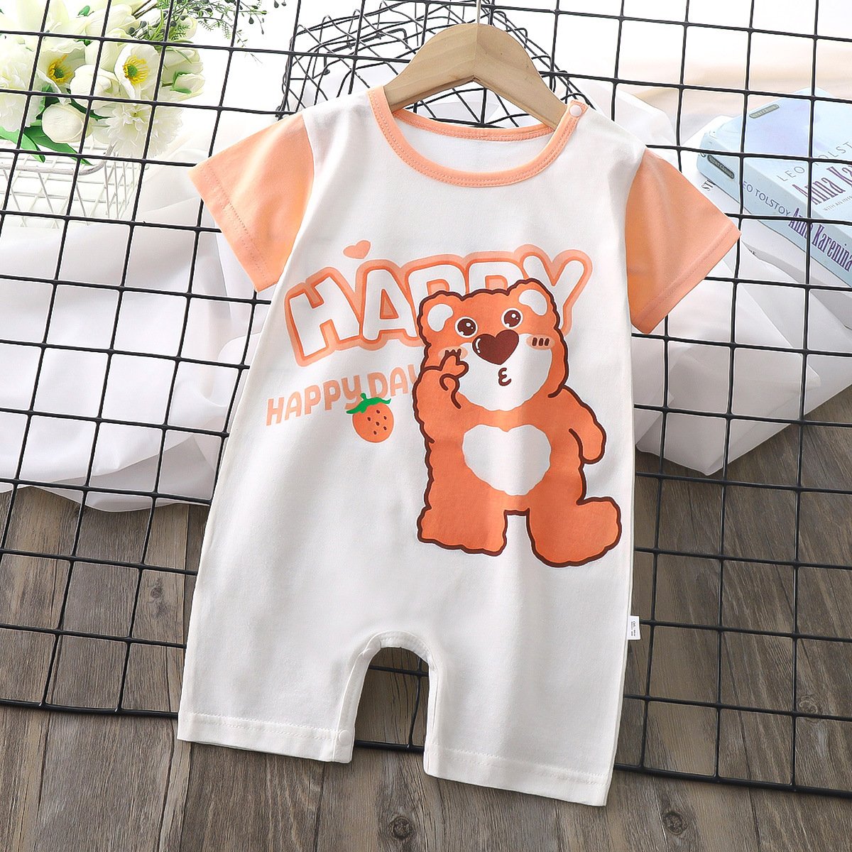 Summer Infant Creeper Baby Cotton Thin Short Sleeve Children's Bodysuit