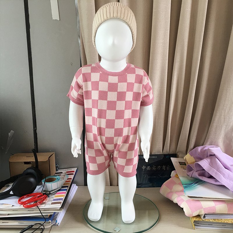 Custom 100% Organic Cotton Newborn Knitted Bodysuit Baby Rompers For Summer