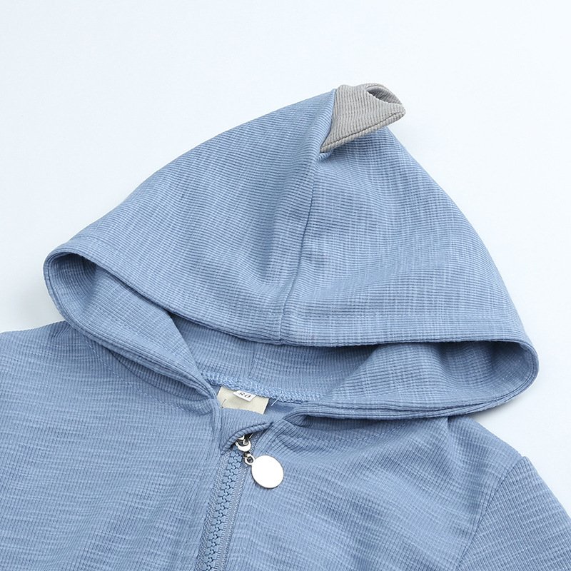 New Hot Selling Dinosaur Hooded Baby Jumpsuit Romper Long Sleeved Cotton Baby Boy Gilr Clothes Zip Up Baby Romper Wholesale