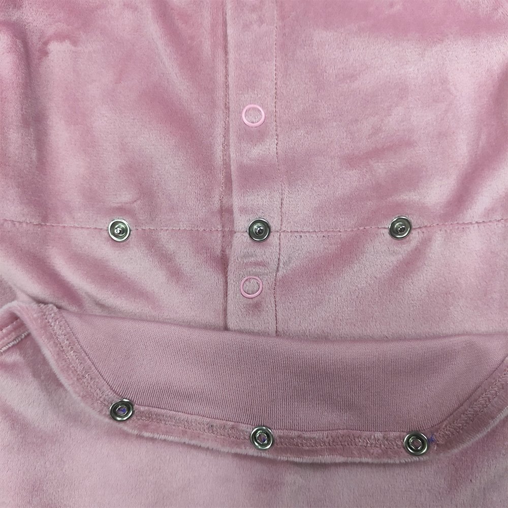 Custom Velvet Baby Romper Solid Color Shoulder Button Long Sleeve Romper Winter Soft Cotton Plain Babi Romper