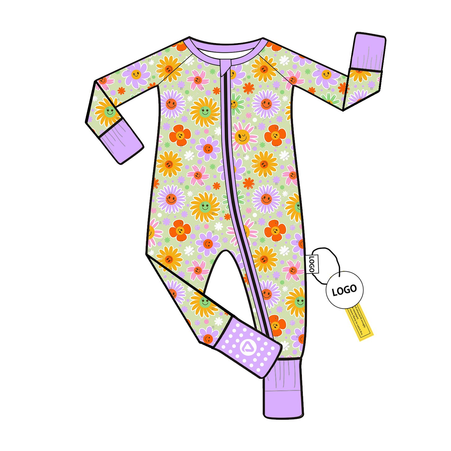 Comfortable Bamboo Fiber Toddler Romper with Folded Feet for Unisex Soft Skin Friendly Breathable Pajamas and Bodysuit