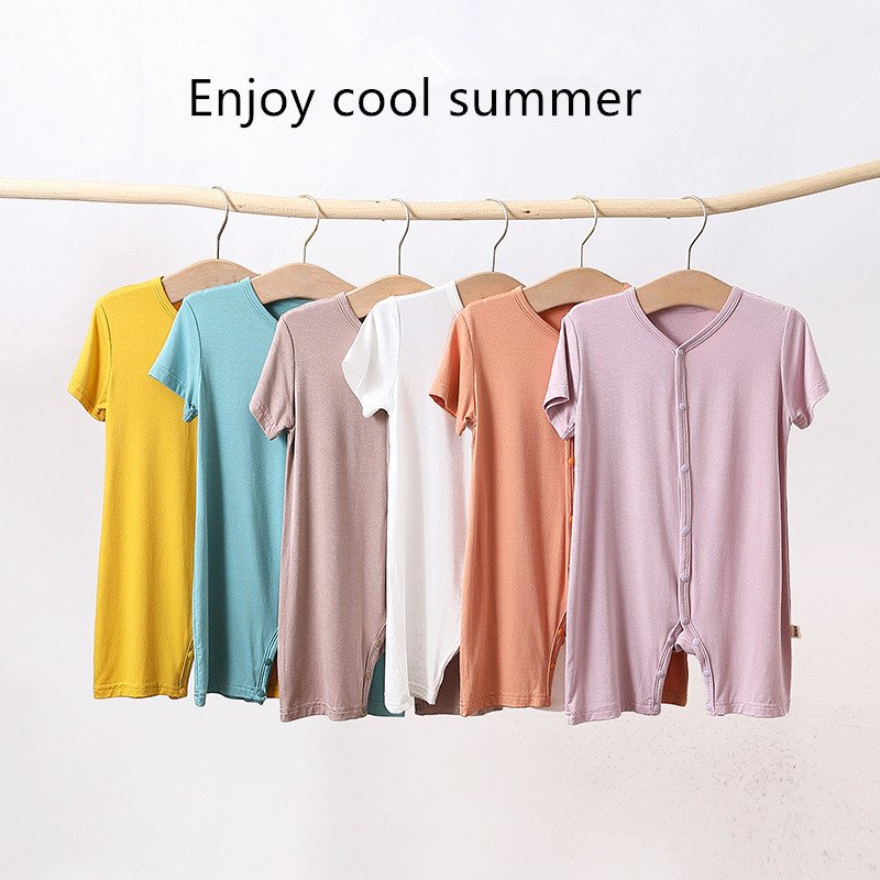 Summer thin onesie baby short sleeved pajamas air conditioning baby rompers