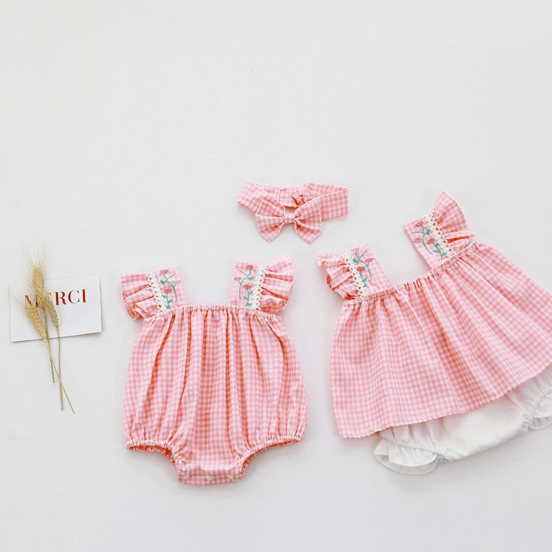 kid clothes wholesale baby girl clothes kids clothing girls vintage dots design baby rompers and baby dress girls