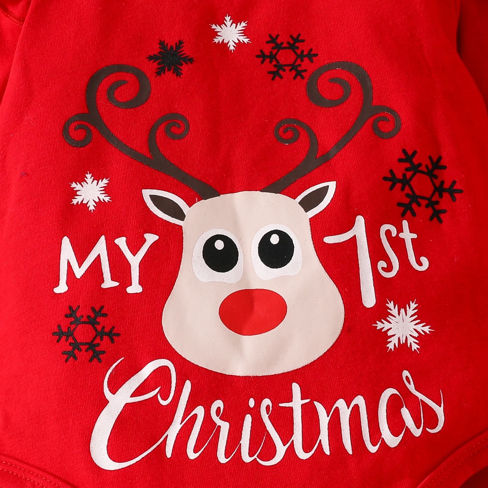 Infant Christmas Baby Clothes Long Sleeve Romper Cute Elk My 1st First Christmas Baby Girls Outfit