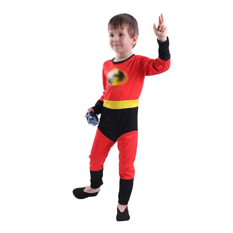 Girl &Boys Cosplay Animation Movie Onesie Set Holiday Party Stage Costume Halloween Kids Tv&Movie Cosplay Jumpsuit with Mask