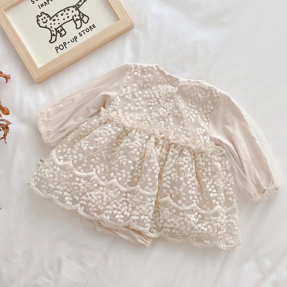 Baby romper lace 0-2 years old spring and autumn clothes baby jumpsuit sweet cute newborn one-year-old dress