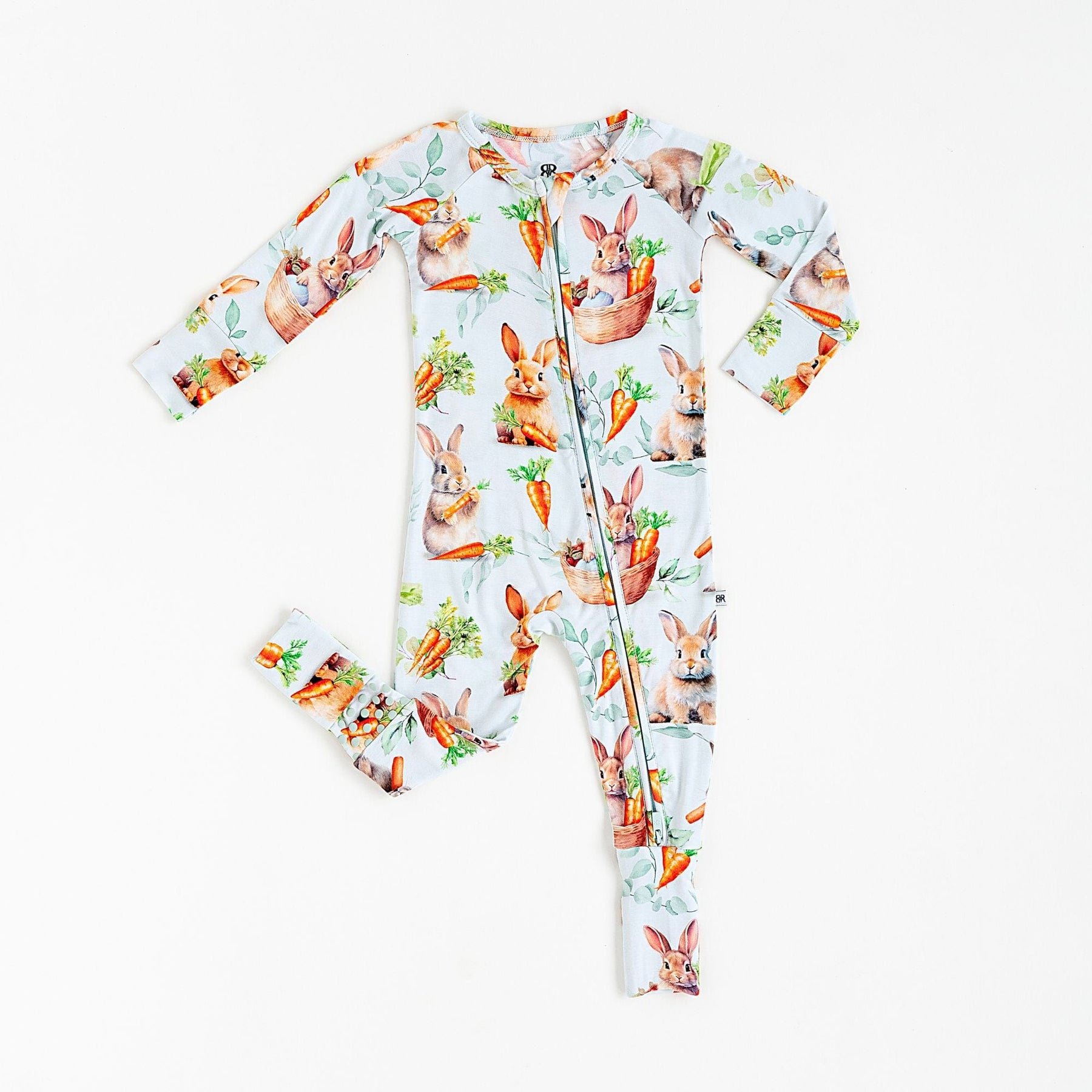 Autumn Kids Pajamas Doughnut Pattern Bamboo Viscose Cotton and Spandex Long Sleeve Baby Romper with Zipper