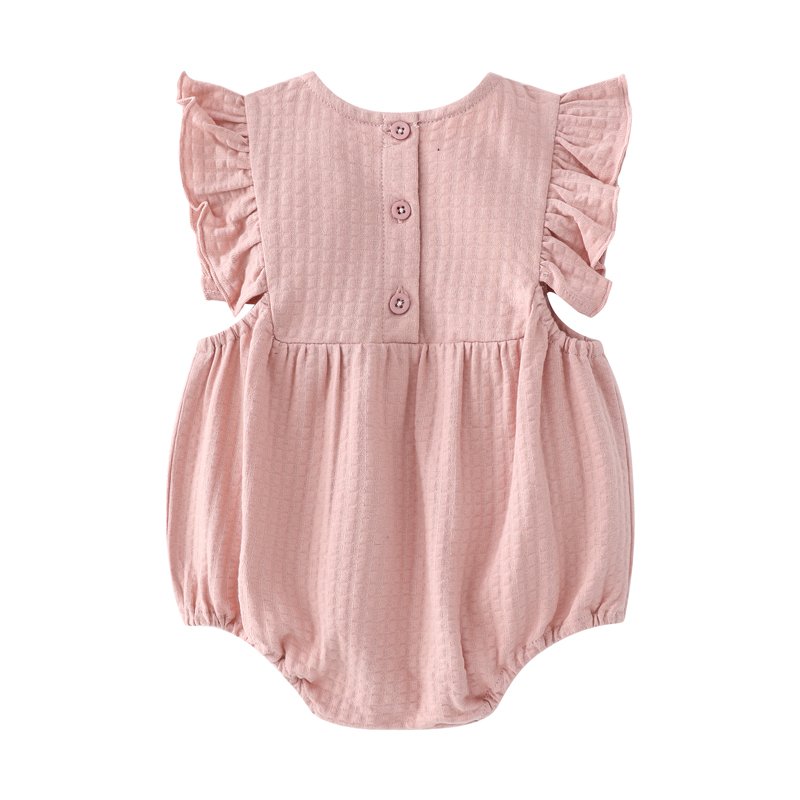 2022 baju baby summer Princess Style New Flying Sleeveless Baby Girls Cotton Clothes Rompers with Free Hairbands