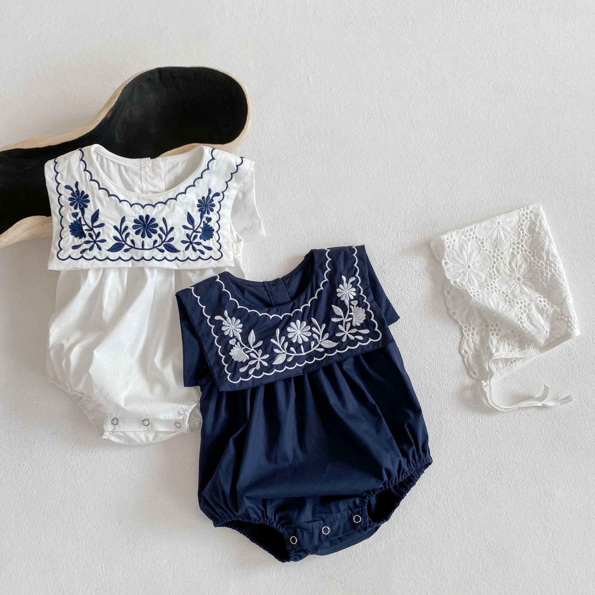 Summer Fashion Baby Romper Girls Embroidery Jumpsuit Baby Cute Triangle Romper Baby One-piece Romper
