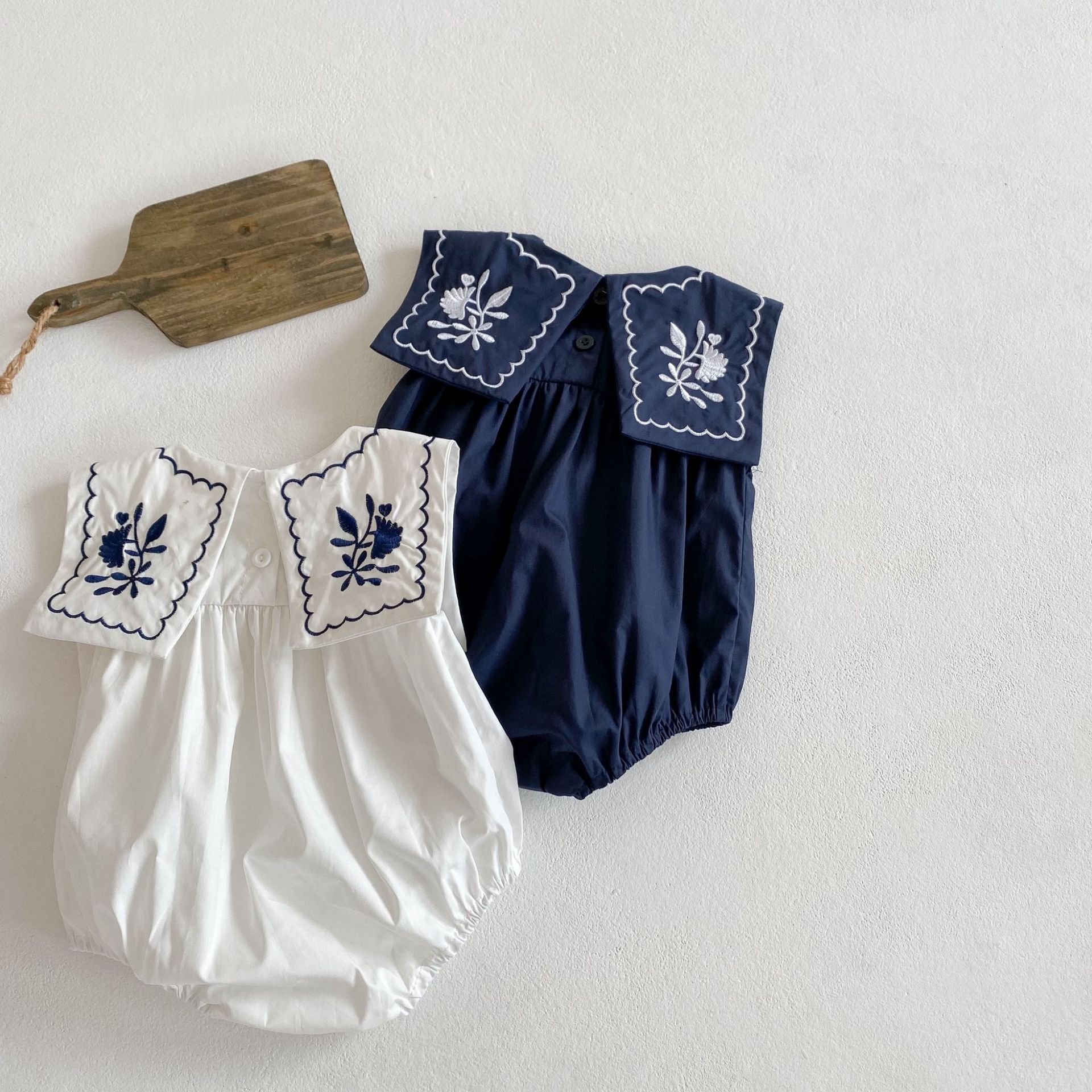 Summer Fashion Baby Romper Girls Embroidery Jumpsuit Baby Cute Triangle Romper Baby One-piece Romper
