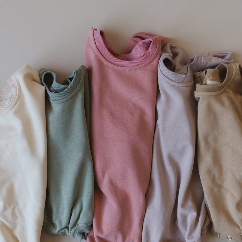 Organic cotton baby sweatshirt bodysuit sustainable baby bubble bodysuit eco friendly romper for newborns custom Baby oneise