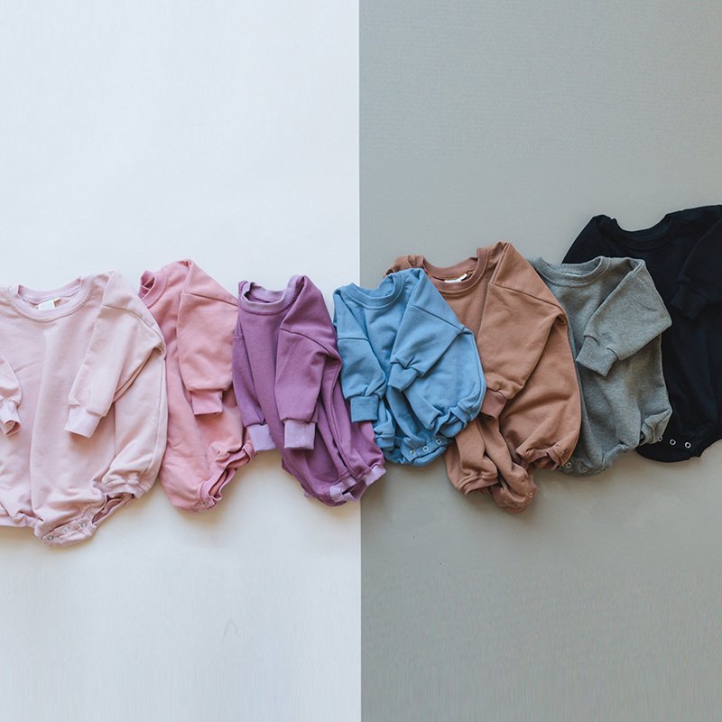 Organic cotton baby sweatshirt bodysuit sustainable baby bubble bodysuit eco friendly romper for newborns custom Baby oneise