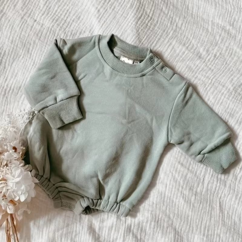 Monogram white winter Embroidered Sweater Onesie Custom Baby Romper Toddler Sweatshirt sets