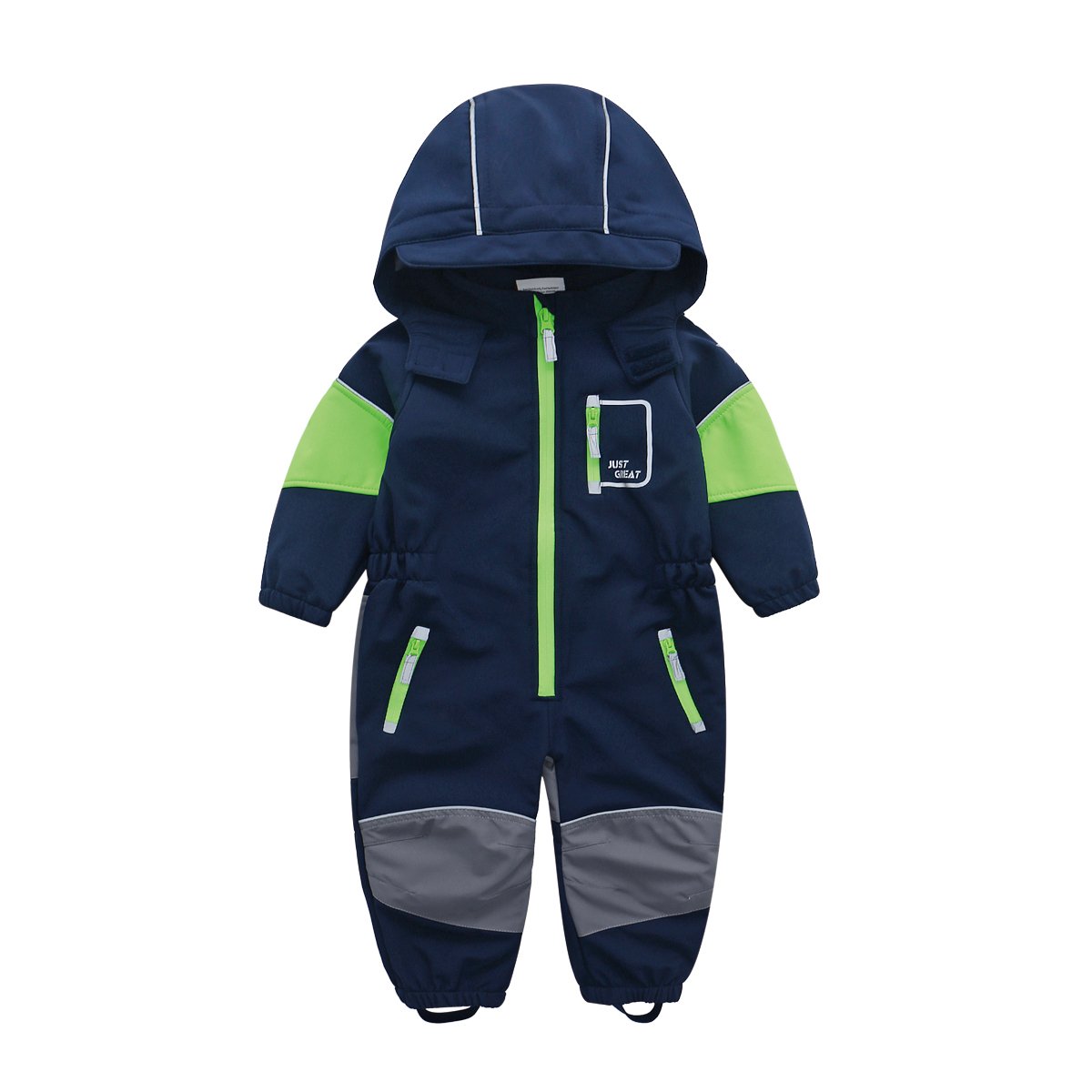OEM Custom outdoor kids softshell hooded jumpsuit waterproof windproof overall for children baby rompers