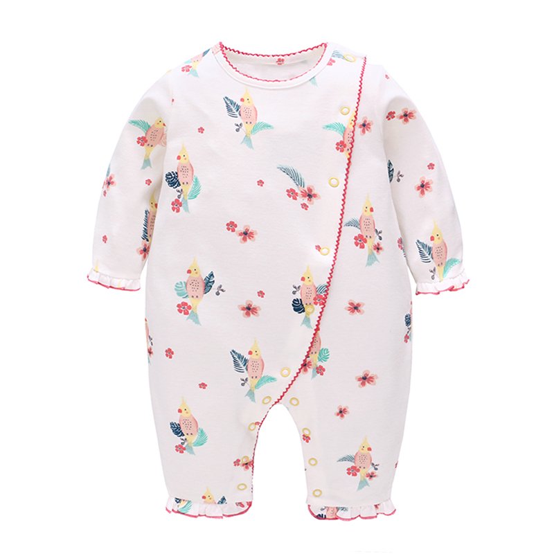 Top design beautiful girl clothing trumpet-shaped leg and sleeve opening children's wear baby clothes newborn bodysuit