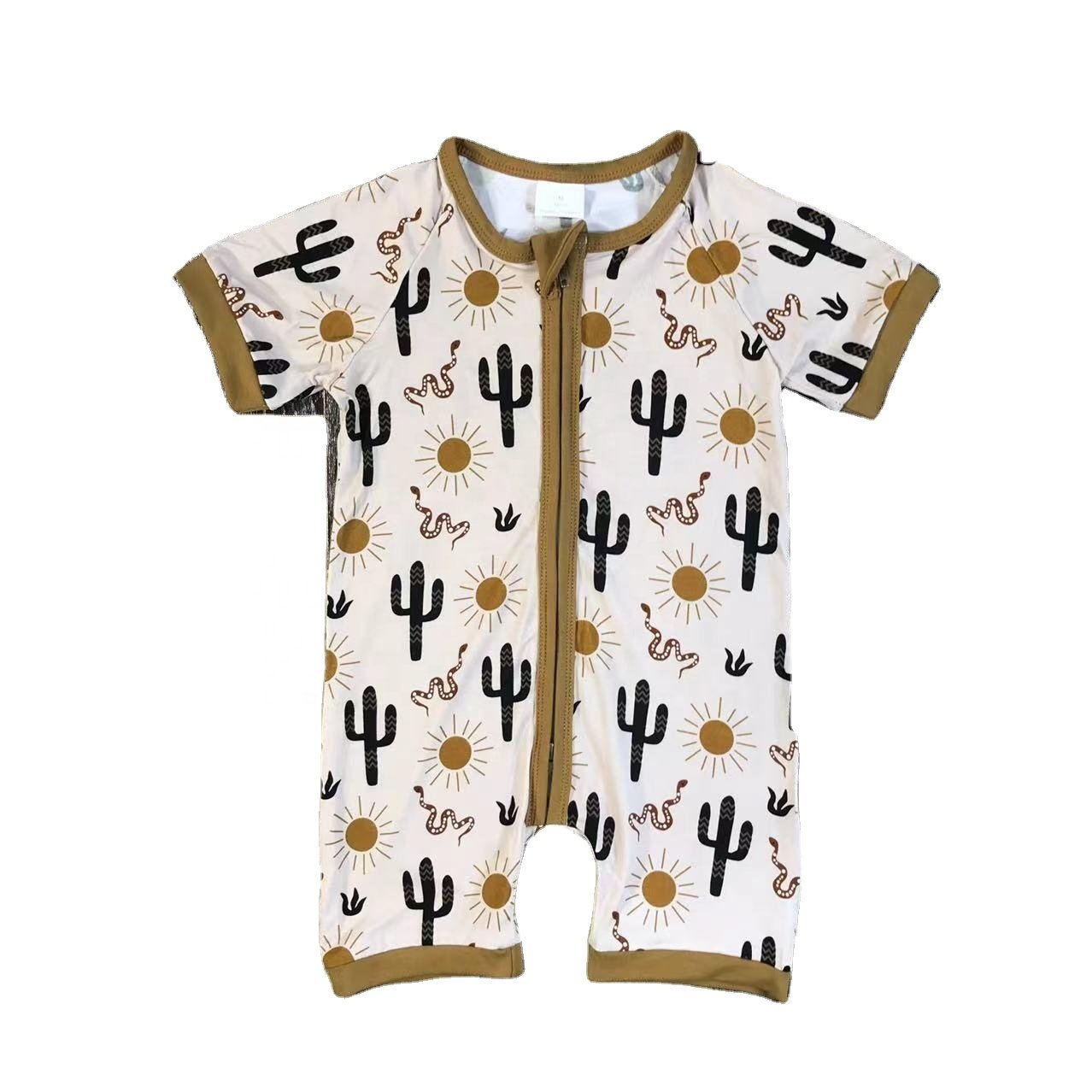 RTS Hot Sale Kids Clothing Baby Jumpsuit mouse biscuit zippered fall-proof romper baby rompers