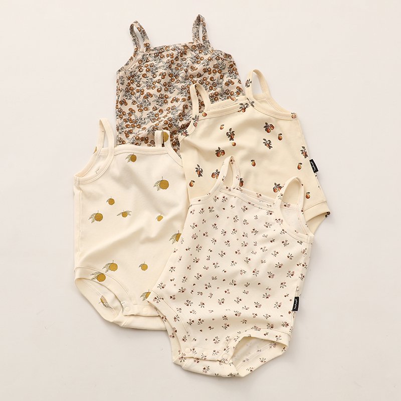 Factory 100% cotton summer camisole girl infant baby clothes summer babi romper floral dress