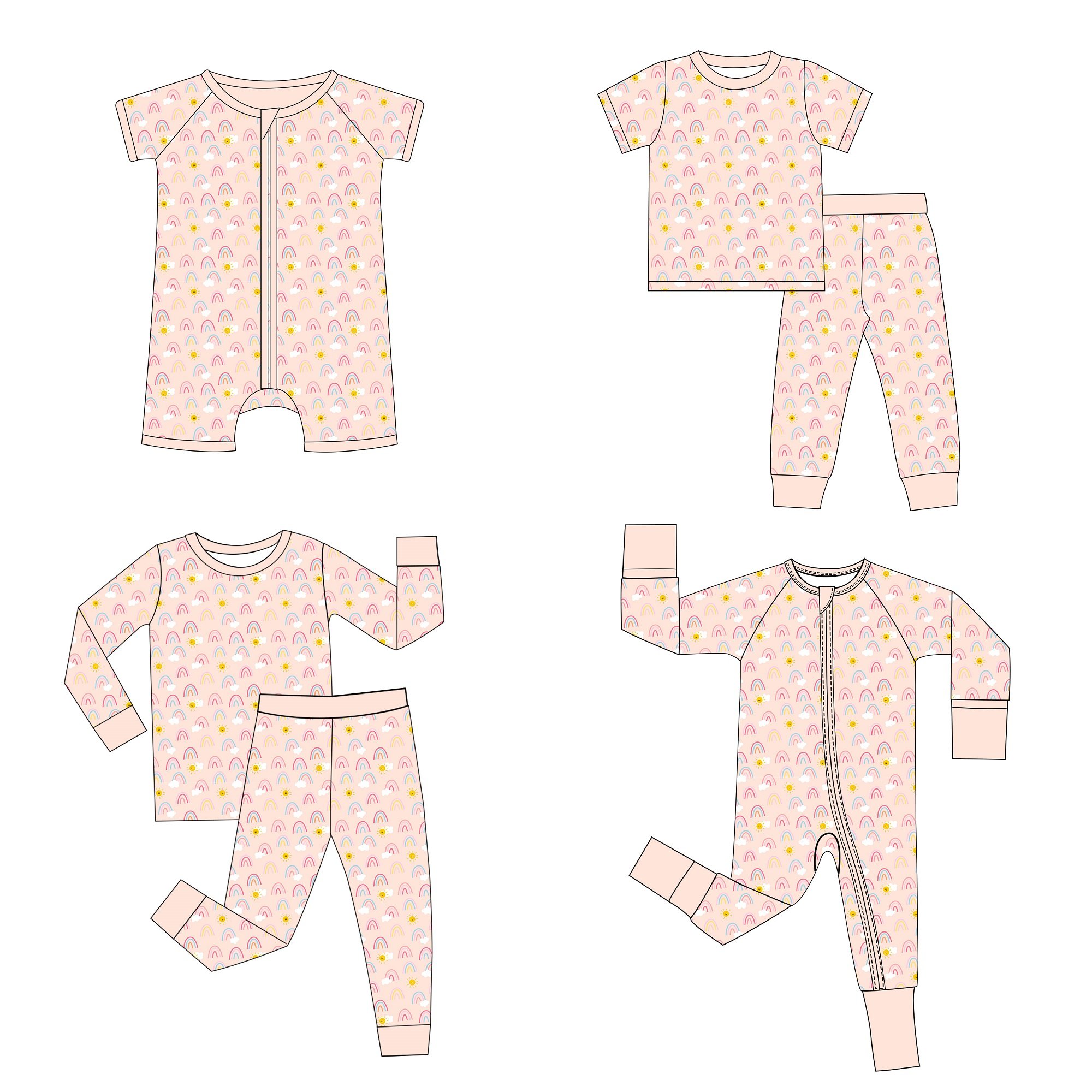 New Born Infant Custom Cotton Footed Infant Jumpsuits Clothes Set Pajamas Organic Bamboo Viscose Baby Rompers