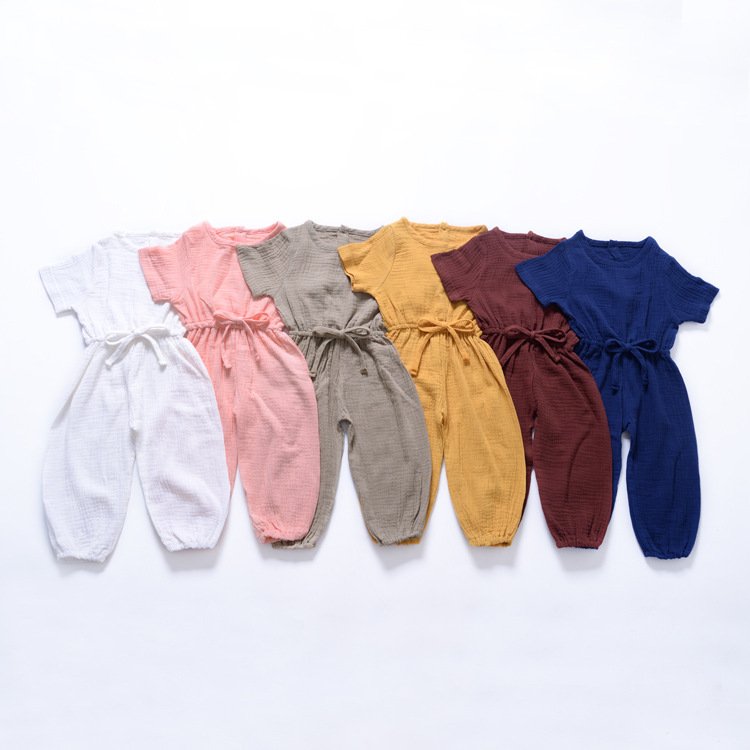Unisex Baby Romper Toddler Pure Color Outfit Soft Cotton Kids Solid Jumpsuit Cute Bodysuit
