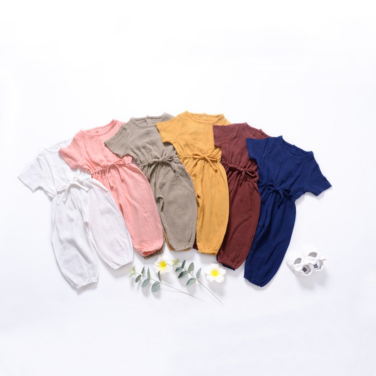 Unisex Baby Romper Toddler Pure Color Outfit Soft Cotton Kids Solid Jumpsuit Cute Bodysuit
