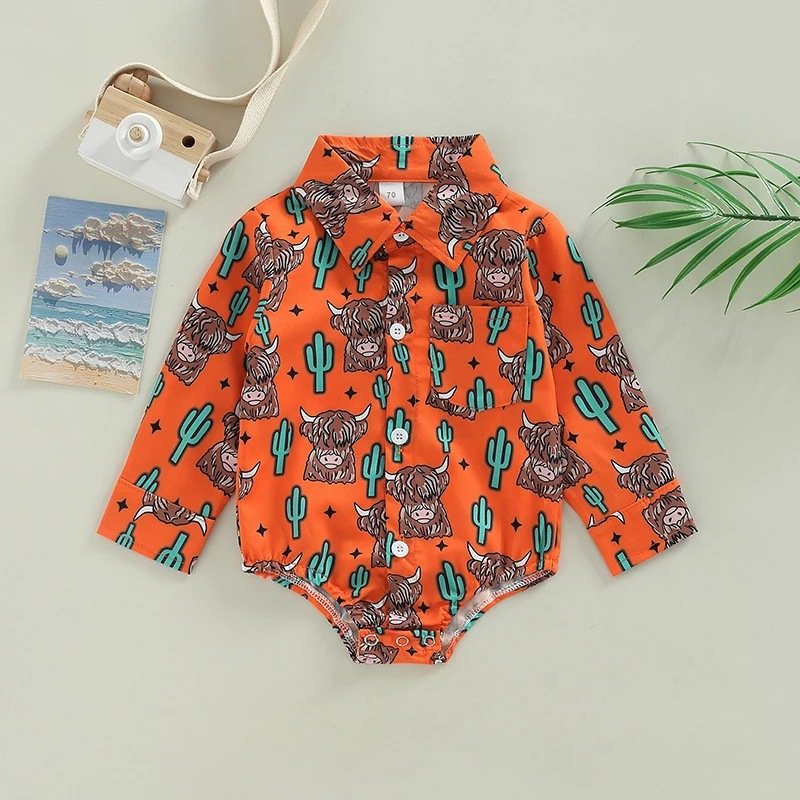 Wholesale Toddler Baby Long Sleeve Jumpsuits Custom Print Kids Boy Full Romper Bodysuit Fall Winter Kids Clothing