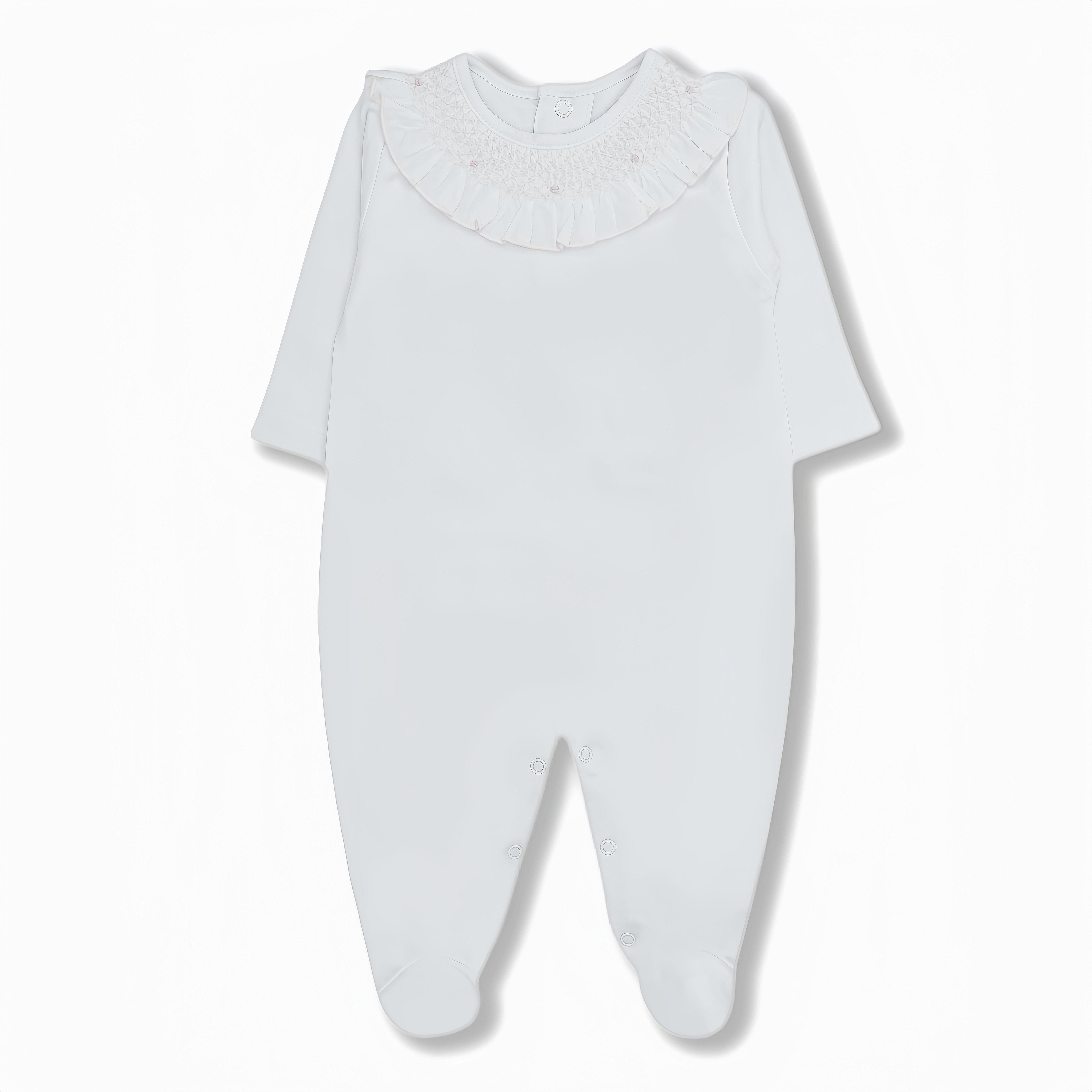 Custom 100% Cotton Onesie for Baby Boys Girls Handmade Spanish Smocked Romper New Model Growing Jumpsuit Baby Clothes 0-3 Months