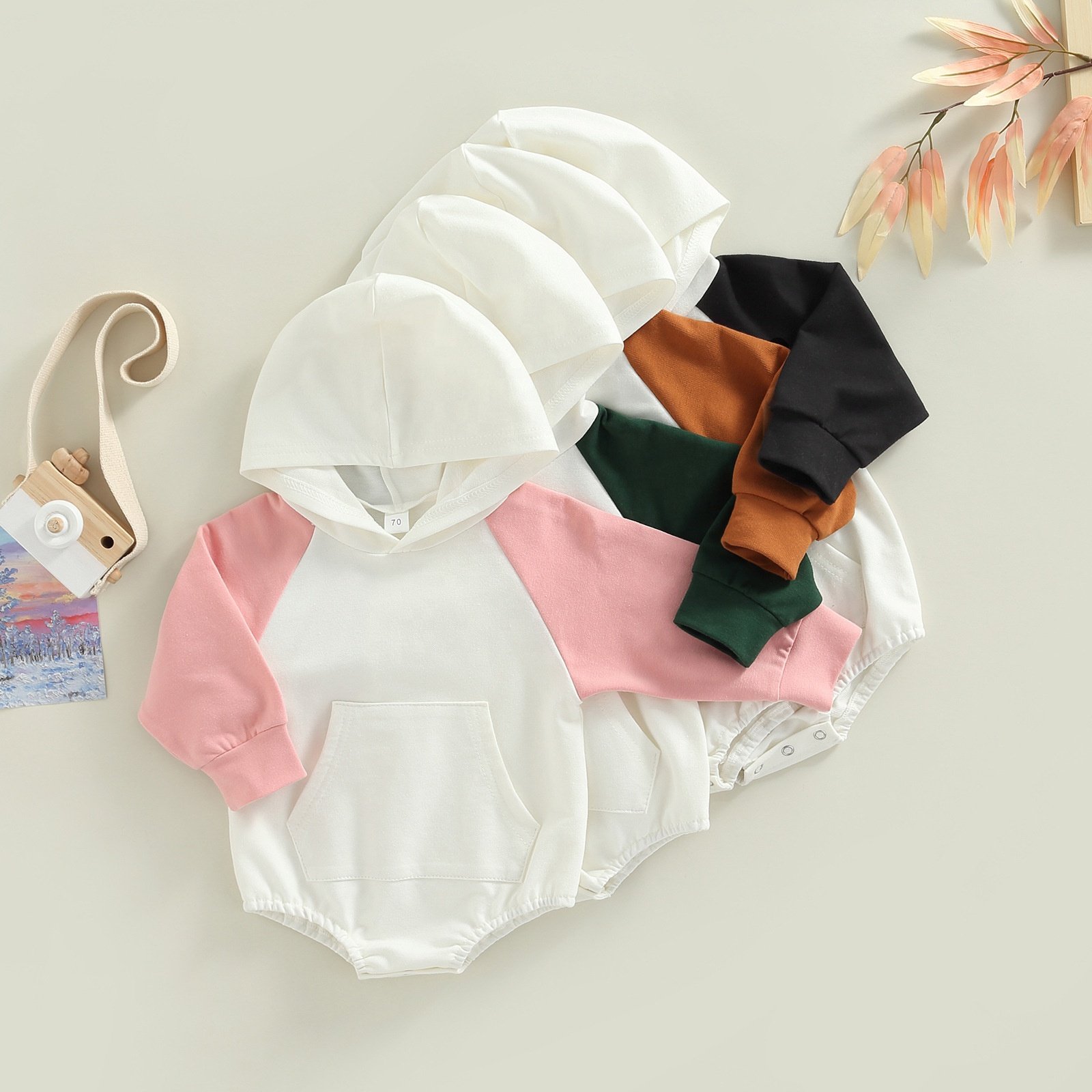 autumn baby boy and girls clothing hooded romper climbing bodysuits cute terry fabric new color long-sleeved hoodie baby romper